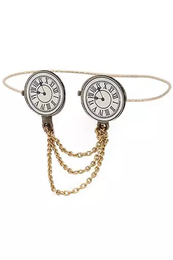 Enameled White Clock Palm Band Cum Bracelet