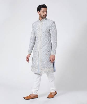 Pigeon Blue Sherwani 1