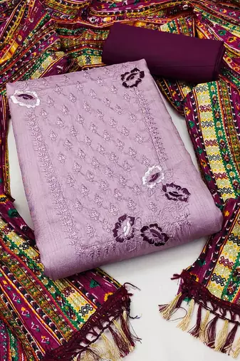 Coco silks and cotton ensemble unstitched dress material suit for women