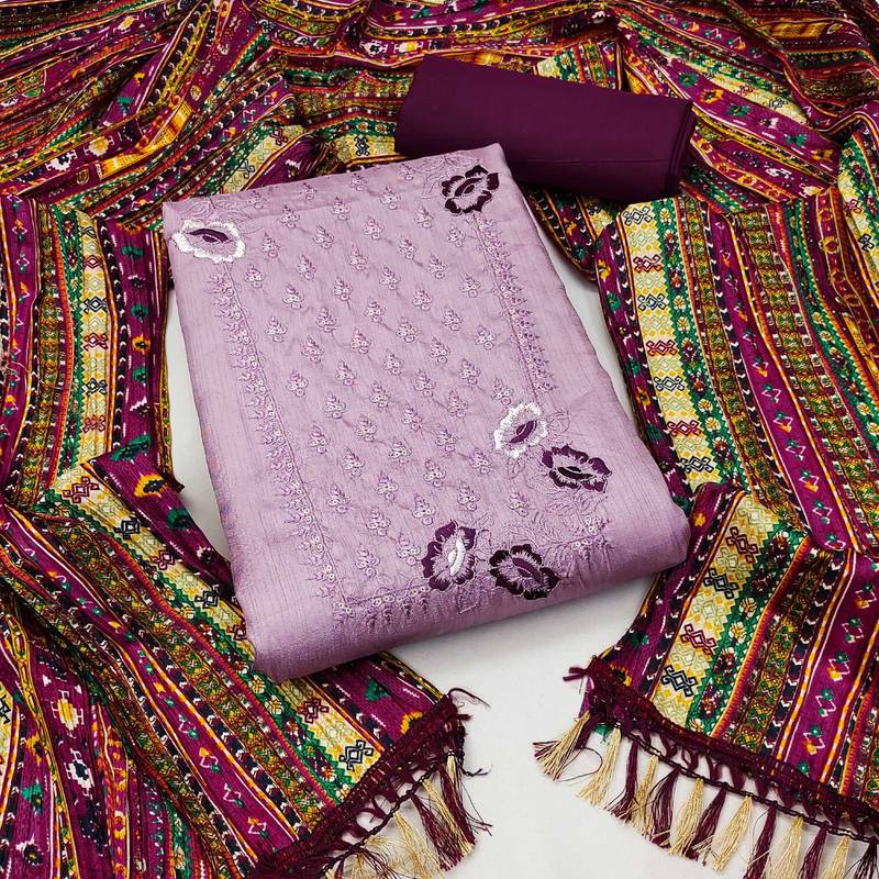 Coco silks and cotton ensemble unstitched dress material suit for women