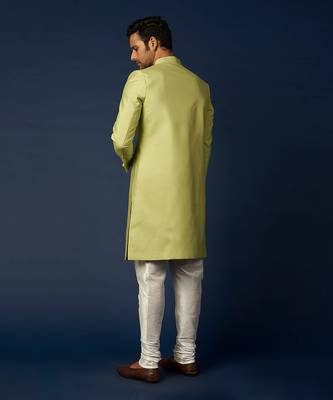 Parrot Green Emb. Achkan Set 2