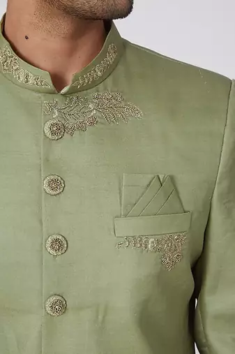 Parrot Green Achkan