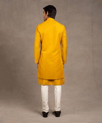 Mustard Embroidered Shrug Set 4