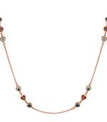 Mahi rose gold plated plated multicolor evil eye and heart necklace for women (ps1101861zmul)