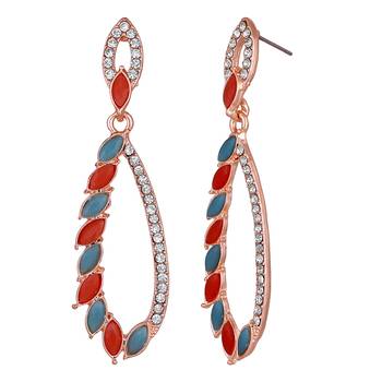 Mahi rose gold plated multicolor sparkling crystals stunning dangler earrings for women (er1109830zmul) 1