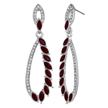 Mahi rhodium plated maroon and white sparkling crystals stunning dangler earrings for women (er1109829rmar) 1