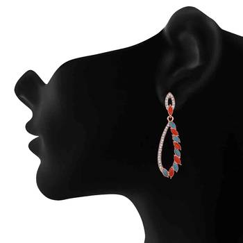 Mahi rose gold plated multicolor sparkling crystals stunning dangler earrings for women (er1109830zmul) 2