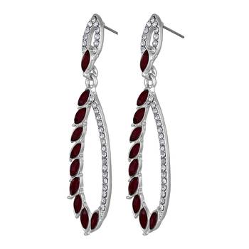 Mahi rhodium plated maroon and white sparkling crystals stunning dangler earrings for women (er1109829rmar) 3