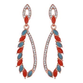 Mahi rose gold plated multicolor sparkling crystals stunning dangler earrings for women (er1109830zmul) 4