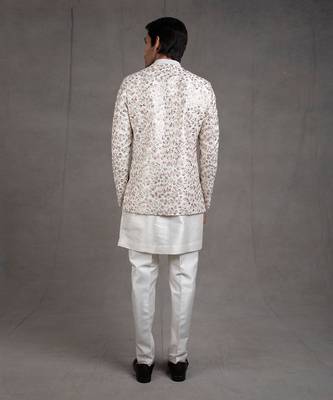 Ivory Embroidered Short Jacket Set 4