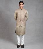 Sage Green Embroidered Kurta-Jacket Set