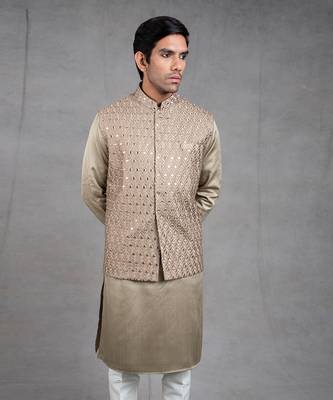 Sage Green Embroidered Kurta-Jacket Set 2