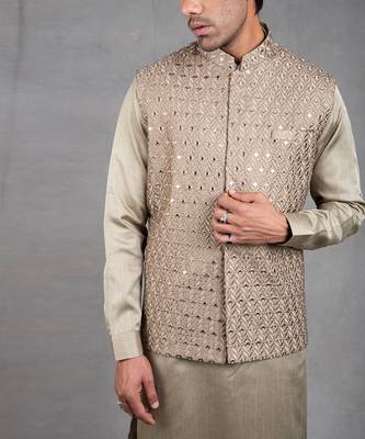 Sage Green Embroidered Kurta-Jacket Set 3