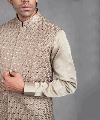 Sage Green Embroidered Kurta-Jacket Set 4