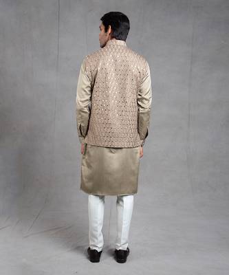 Sage Green Embroidered Kurta-Jacket Set 6