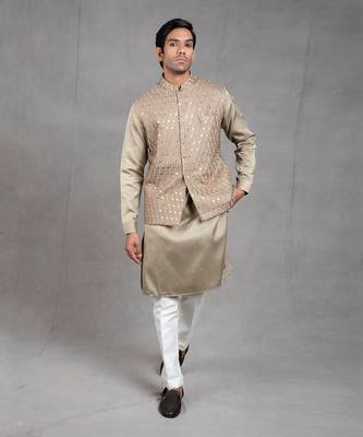Sage Green Embroidered Kurta-Jacket Set 7
