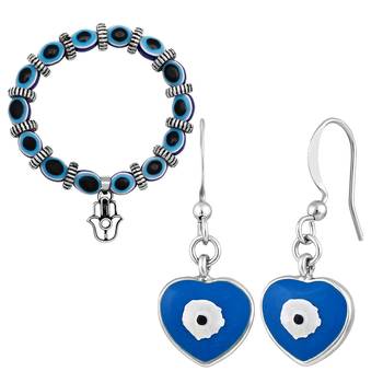 Mahi combo of evil eye bracelet & earring with beads for women (co1105580r) 1