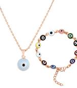 Mahi combo of evil eye pendant & bracelet with meenakari work for women (co1105592z)