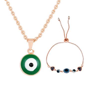 Mahi combo of evil eye pendant & bracelet with beads for women (co1105581z) 1