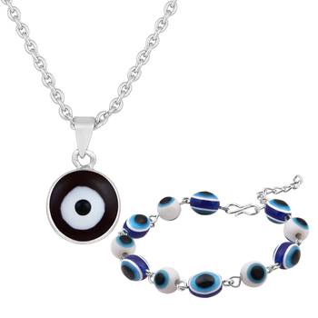 Mahi combo of evil eye pendant & bracelet with beads for women (co1105579r) 1