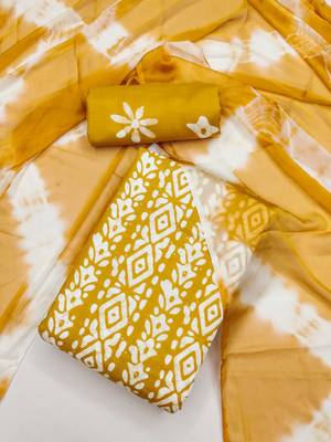 Slub cotton unstitched dress material suit for women 2