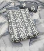 Slub cotton unstitched dress material suit for women