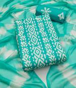 Slub cotton unstitched dress material suit for women