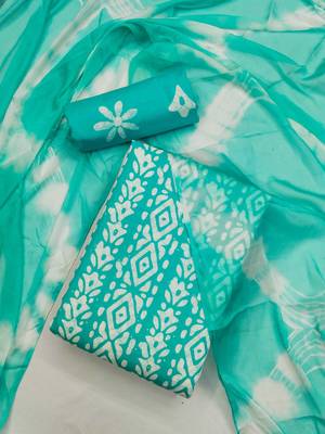 Slub cotton unstitched dress material suit for women 2