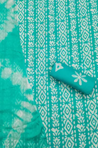 Slub cotton unstitched dress material suit for women