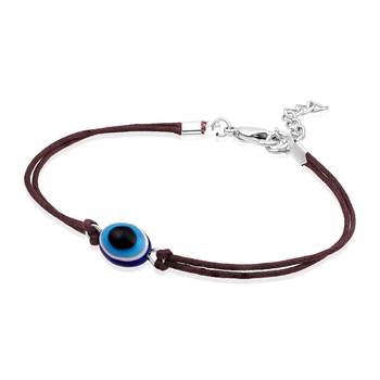 Mahi rhodium plated evil eye adjustable anklet painjan payal with rope for women (pl1100140r) 1