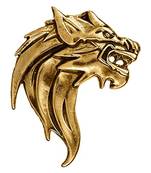 Mahi gold plated lion face shaped classic blazer pin brooch for men (bp1101113g)