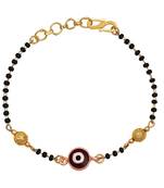 Mahi meenakari work evil eye mangalsutra bracelet with black beads for women (br1101032g)