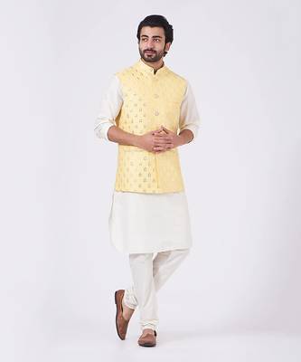 Yellow Kurta-Jacket Set 1