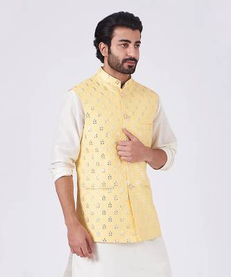 Yellow Kurta-Jacket Set 3