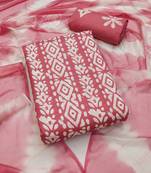 Slub cotton unstitched dress material suit for women