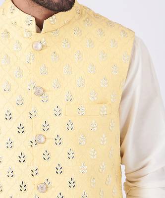 Yellow Kurta-Jacket Set 4