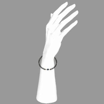 Mahi evil eye dual chain mangalsutra bracelet with black beads for women (br1101031g) 2