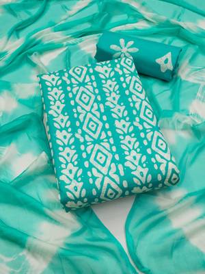 Slub cotton unstitched dress material suit for women 1