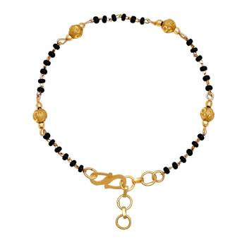 Mahi gold plated beautiful bangle style mangalsutra bracelet with black beads for women (br1101030g) 1