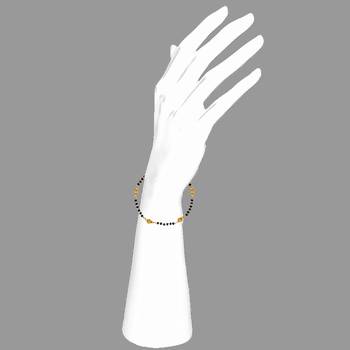 Mahi gold plated beautiful bangle style mangalsutra bracelet with black beads for women (br1101030g) 2