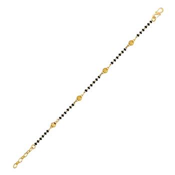 Mahi gold plated beautiful bangle style mangalsutra bracelet with black beads for women (br1101030g) 3