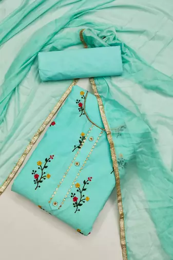 Elegance redefined in embroidered dress material suit