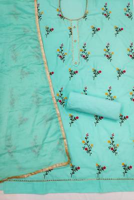 Elegance redefined in embroidered dress material suit 3