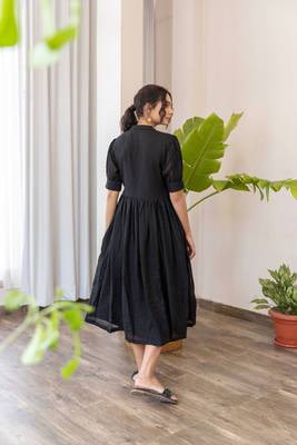 Black hand dyed midi dress 5