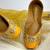 Nora: Hand embroidery Punjabi Jutti - Yellow - Dabka and sequin work on silk base