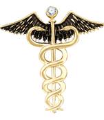 Mahi gold plated caduceus doctor's brooch lapel / brooch pin for men  (bp1101115g)