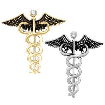 Mahi combo of 2 caduceus doctor's brooch lapel / brooch pin for men  (co1105597m) 1