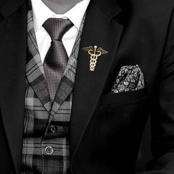 Mahi combo of 2 caduceus doctor's brooch lapel / brooch pin for men  (co1105597m) 3