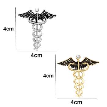 Mahi combo of 2 caduceus doctor's brooch lapel / brooch pin for men  (co1105597m) 4