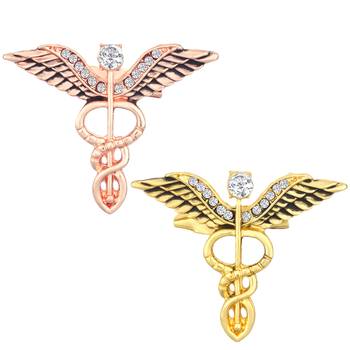 Mahi combo of 2 caduceus doctor's brooch lapel / brooch pin for men  (co1105601m) 1